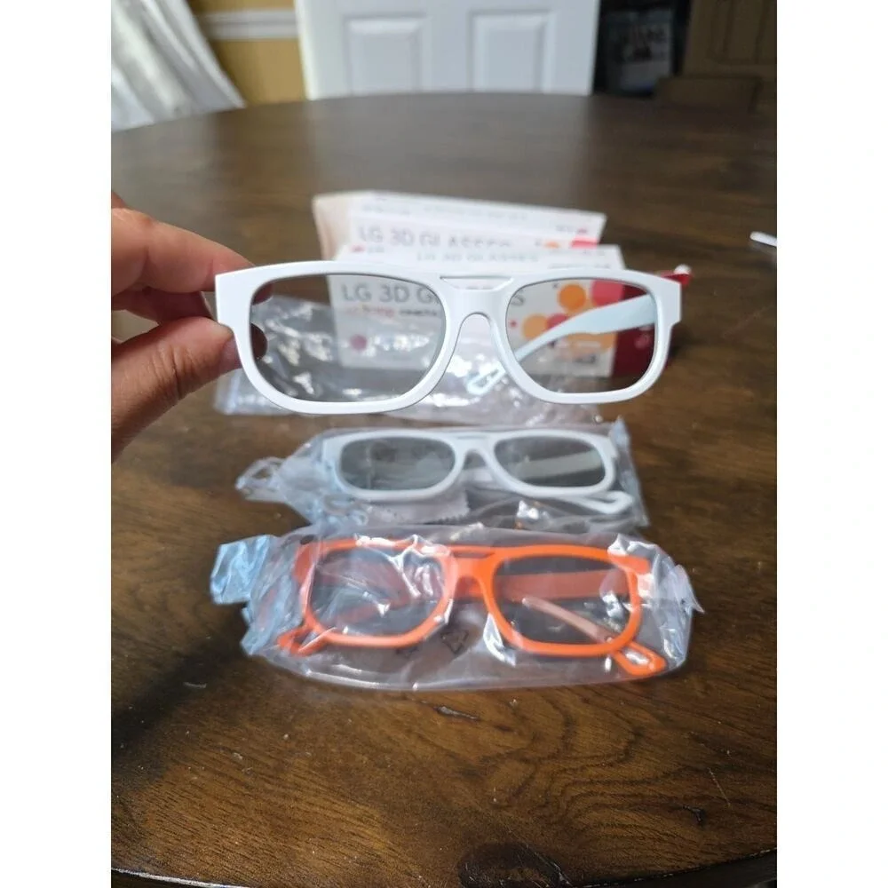 LG AG-F210 Cinema 3D Glasses‎ Black lot of 3 New White Orange